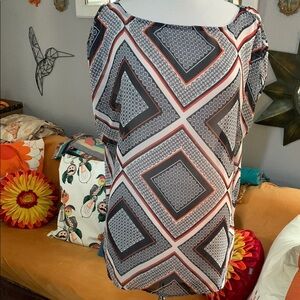 Banana Republic Graphic Cap Sleeve Blouse size XL